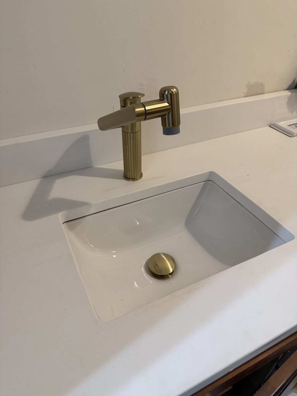 Gold undermount sink and decorative faucet